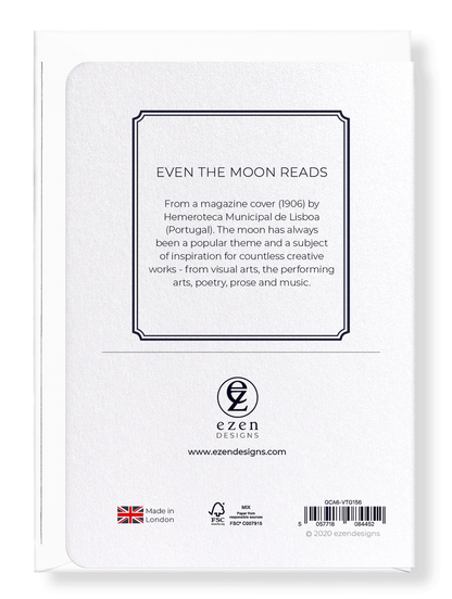 Ezen Designs - Even the moon reads - Greeting Card - Back