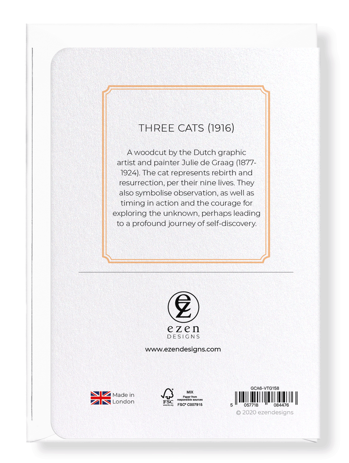Ezen Designs - Three cats (1916) - Greeting Card - Back