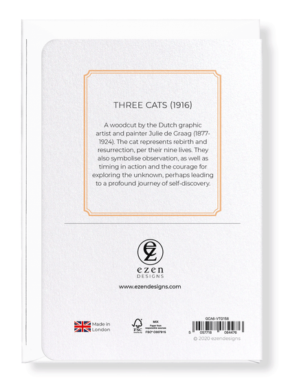 Ezen Designs - Three cats (1916) - Greeting Card - Back