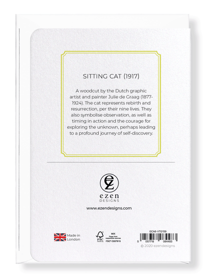 Ezen Designs - Sitting cat (1917) - Greeting Card - Back