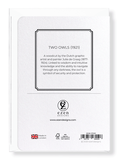 Ezen Designs - Two owls (1921) - Greeting Card - Back