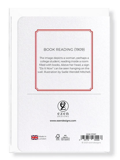 Ezen Designs - Book reading (1909) - Greeting Card - Back