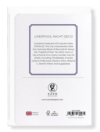 Ezen Designs - Liverpool Night Deco - Greeting Card - Back