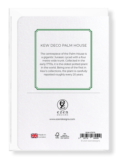 Ezen Designs - Kew Deco Palm House - Greeting Card - Back