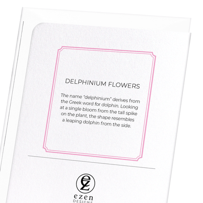 DELPHINIUM FLOWERS: Botanical Greeting Card