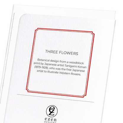 THREE FLOWERS: Botanical Greeting Card