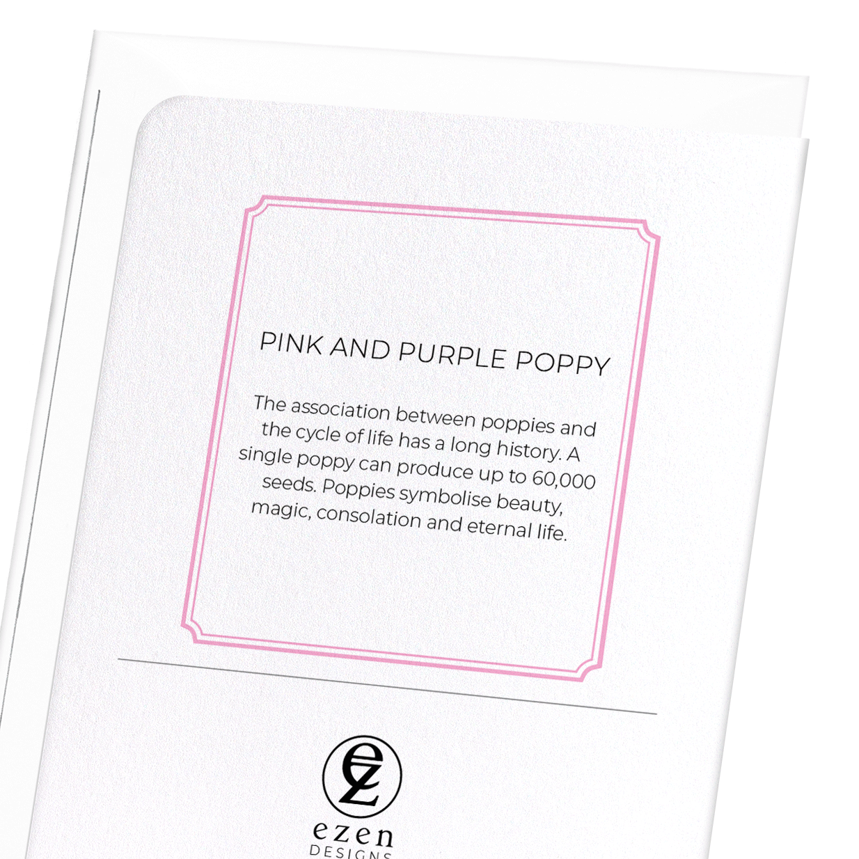 PINK AND PURPLE POPPY: Botanical Greeting Card