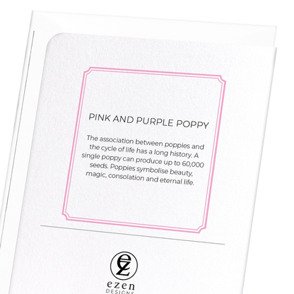 PINK AND PURPLE POPPY: Botanical Greeting Card