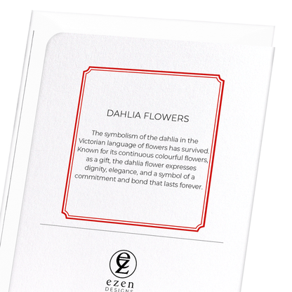 DAHLIA FLOWERS: Botanical Greeting Card
