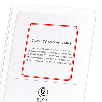 TOAST OF MRS AND MRS: 8xCards