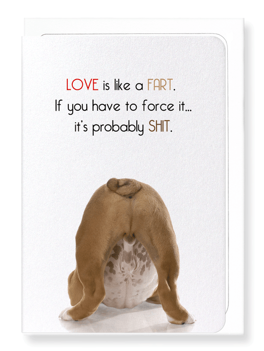 Ezen Designs - Love is like a fart - Greeting Card - Front