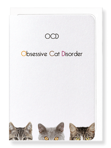 Ezen Designs - OCD (Obsessive Cat Disorder) - Greeting Card - Front
