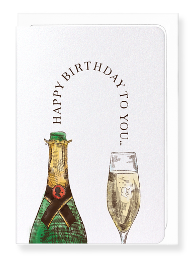 Ezen Designs - Happy Birthday Champagne - Greeting Card - Front