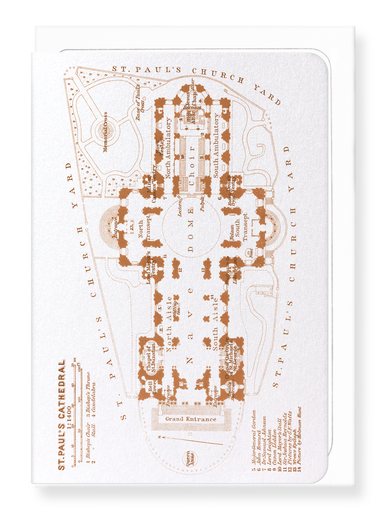 Ezen Designs - Ground plan of St. Paul's (1930) - Greeting Card - Front