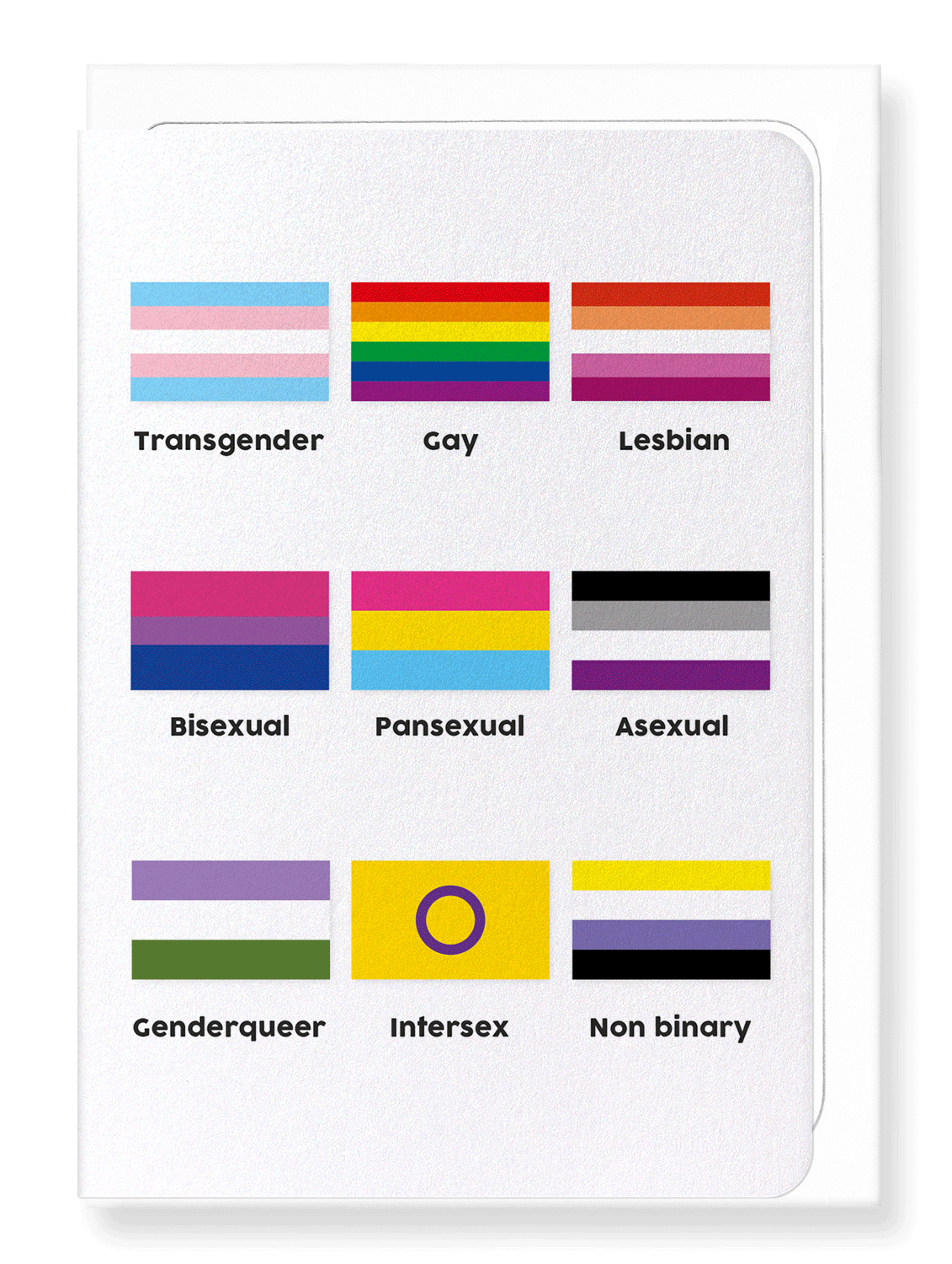 Ezen Designs - Table of LGBT pride flags - Greeting Card - Front