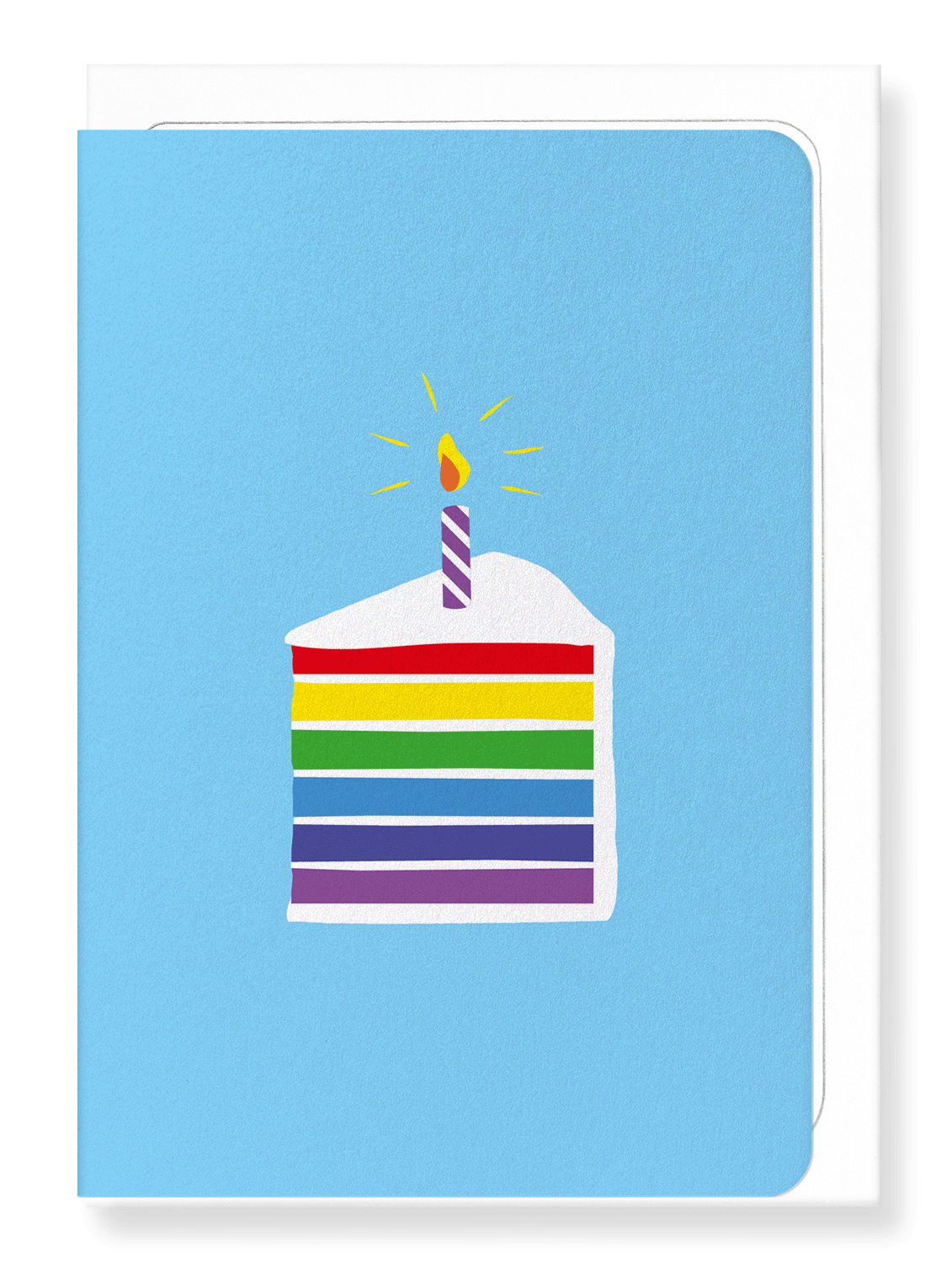 Ezen Designs - Rainbow cake in blue - Greeting Card - Front