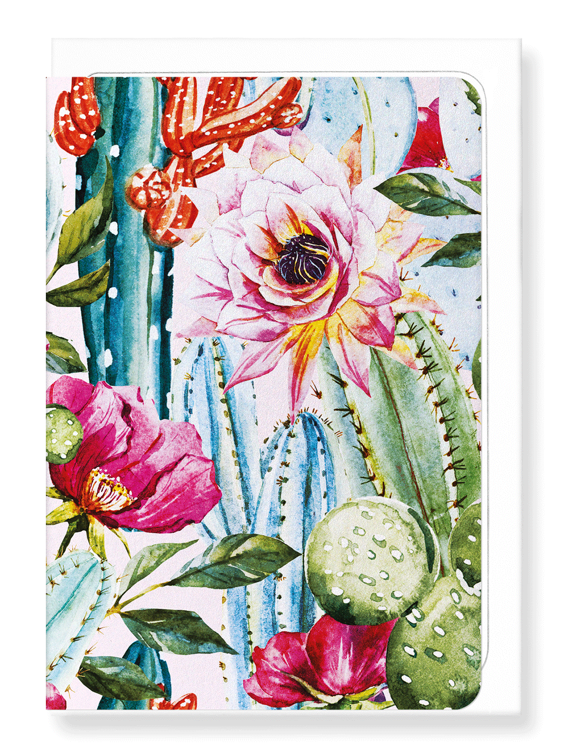 Ezen Designs - Cacti flowers - Greeting Card - Front
