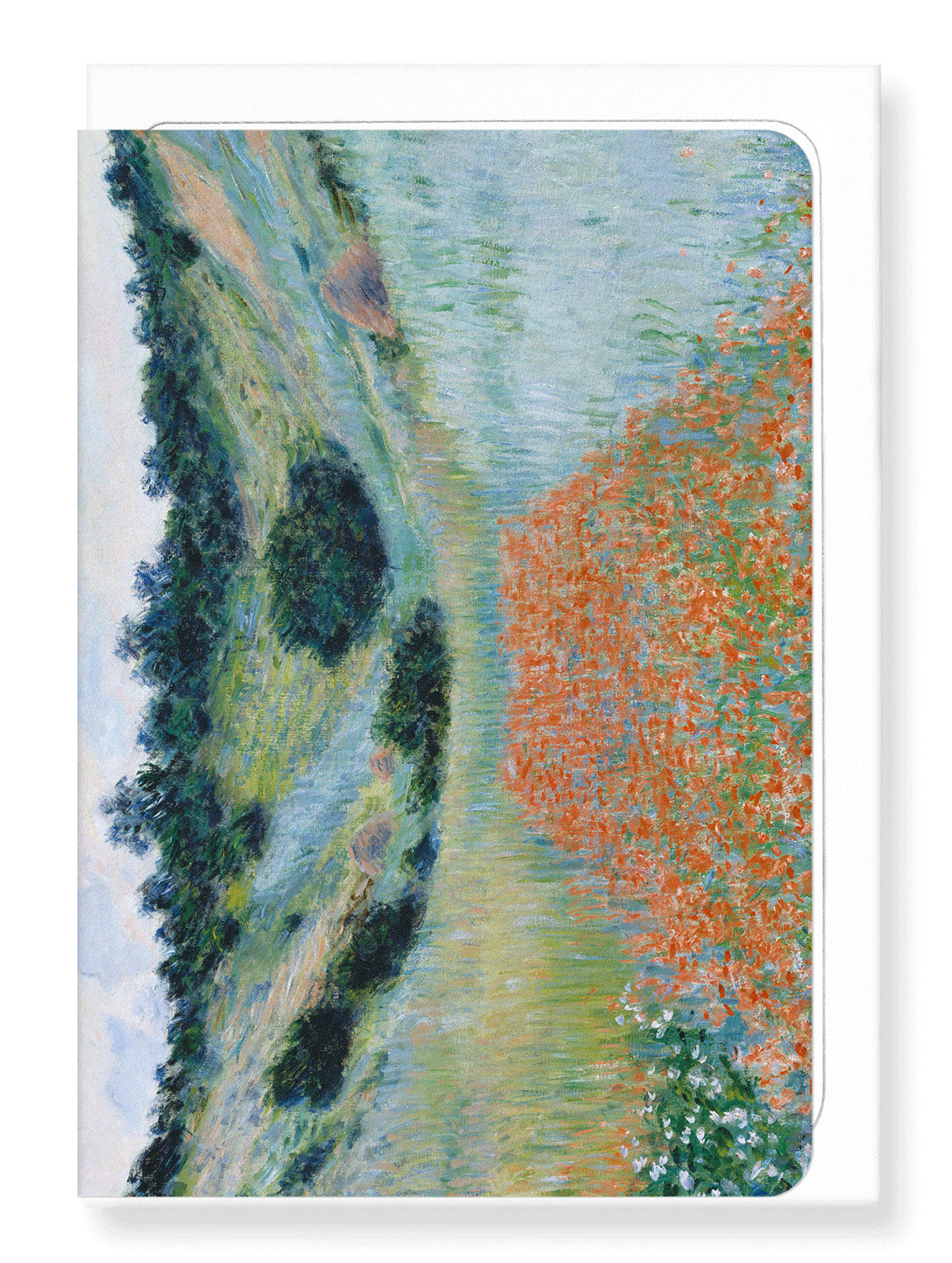 Ezen Designs - Poppy field in a hallow by monet - Greeting Card - Front
