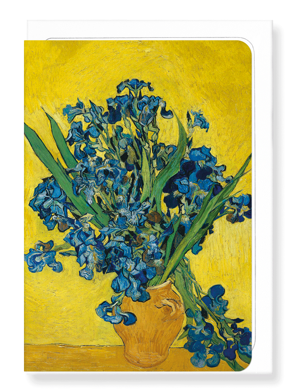 Ezen Designs - Vase with irises by van gogh - Greeting Card - Front