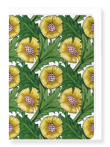 Ezen Designs - Tile design by william de morgan - Greeting Card - Front