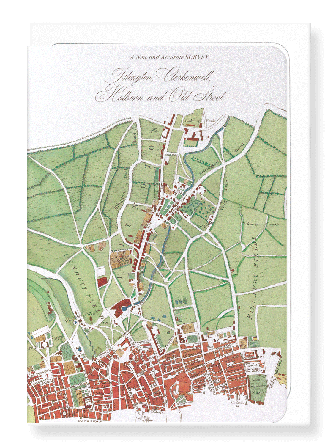 Ezen Designs - Islington map (1755) - Greeting Card - Front