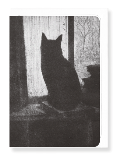 Ezen Designs - Cat on a book - Greeting Card - Front