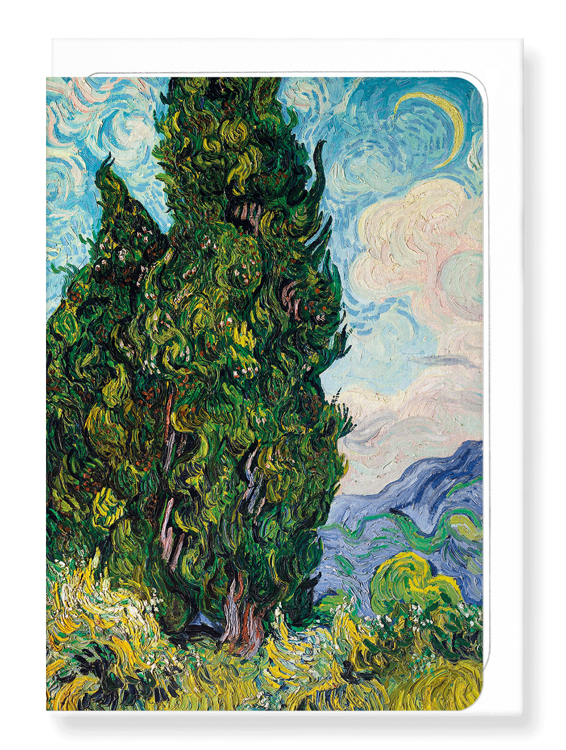 Ezen Designs - Cypresses (1889) - Greeting Card - Front
