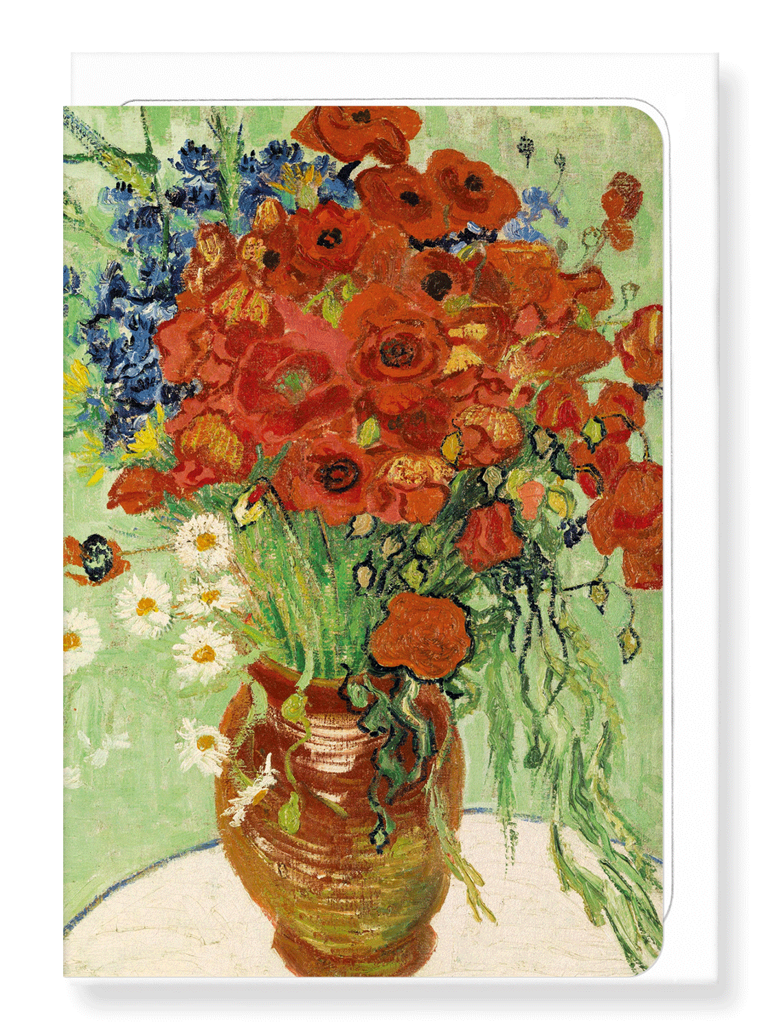 Ezen Designs - Vase with Daisies and Poppies (1890) - Greeting Card - Front