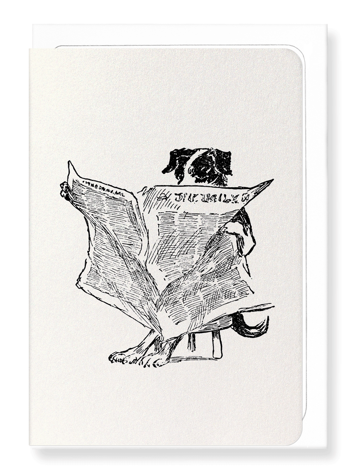 Ezen Designs - Mother hubbard’s dog reading (1918) - Greeting Card - Front