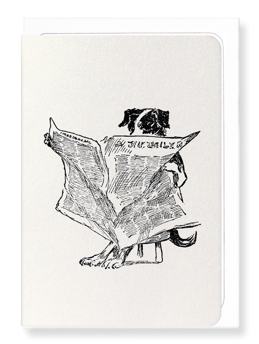 Ezen Designs - Mother hubbard’s dog reading (1918) - Greeting Card - Front