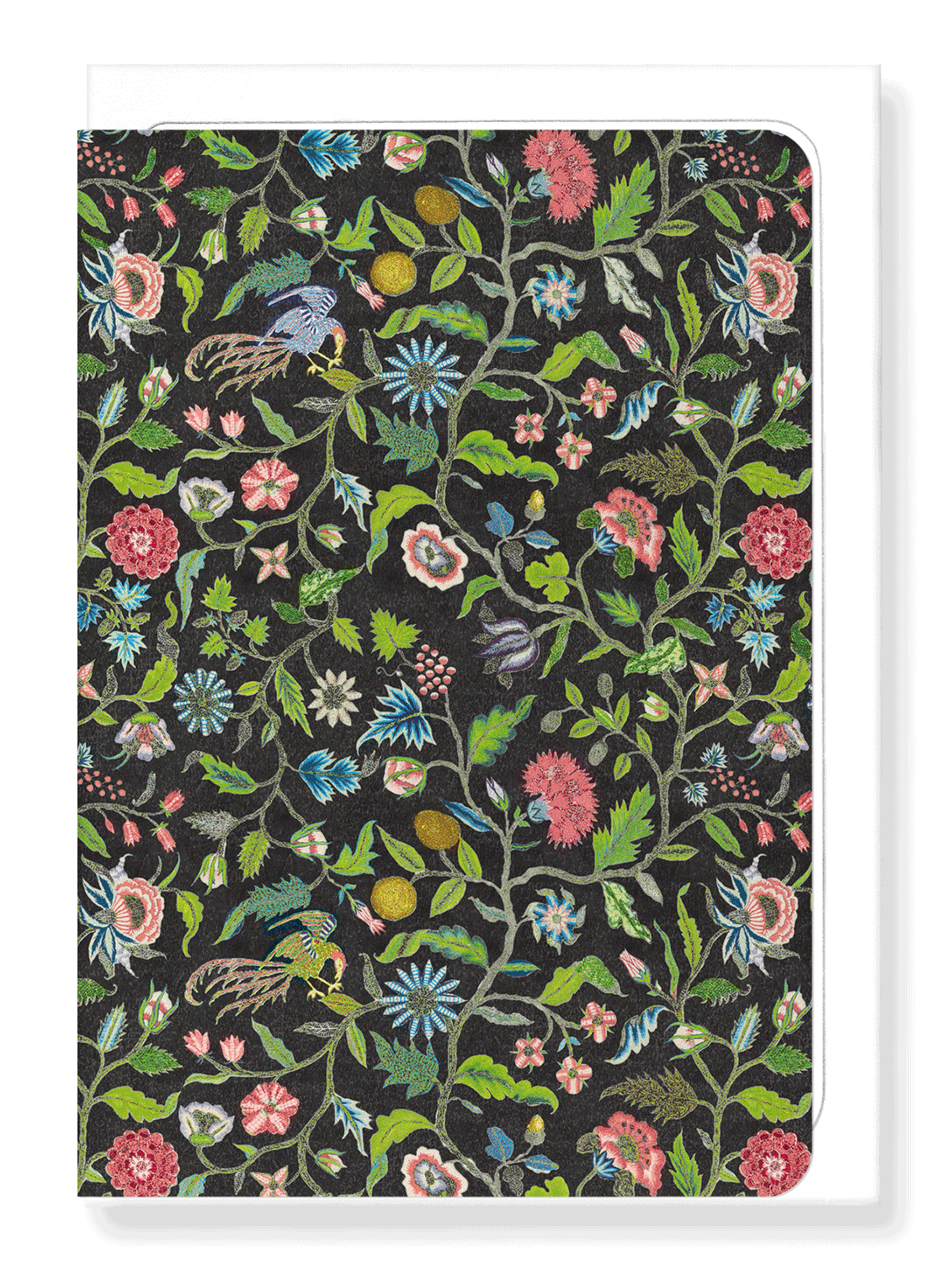Ezen Designs - Coverlet Embroidery on Black (18th C.) - Greeting Card - Front