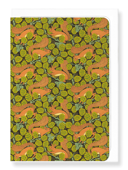 Ezen Designs - Squirrels and hazel tree (1897) - Greeting Card - Front