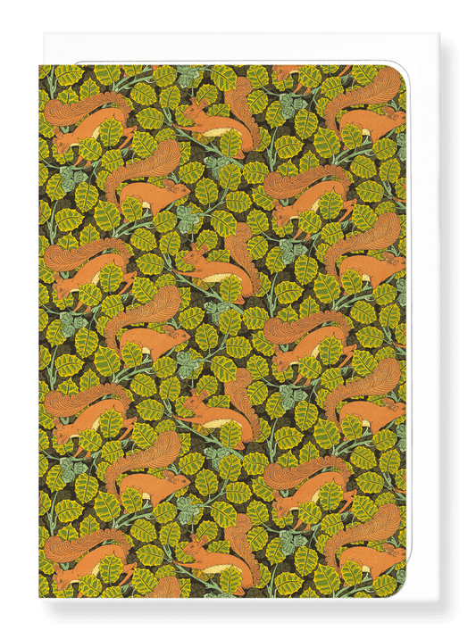 Ezen Designs - Squirrels and hazel tree (1897) - Greeting Card - Front