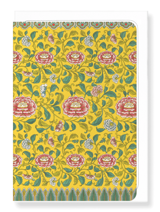 Ezen Designs - Peonies and banana leaves  - Greeting Card - Front