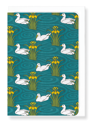 Ezen Designs - Ducks and water irises (1897)  - Greeting Card - Front