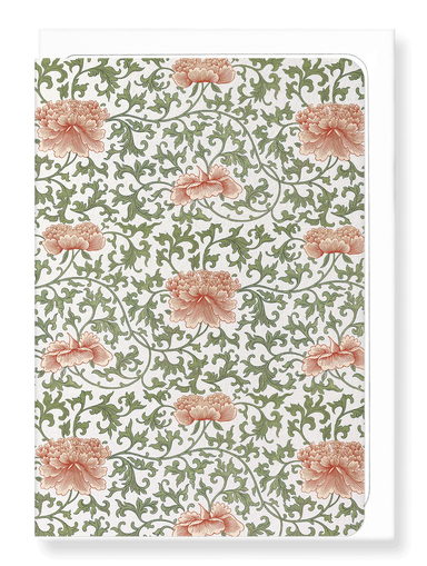 Ezen Designs - Pattern of pink peonies  - Greeting Card - Front