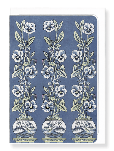 Ezen Designs - Minton Hollins flowers in pots (late 19th C.) - Greeting Card - Front