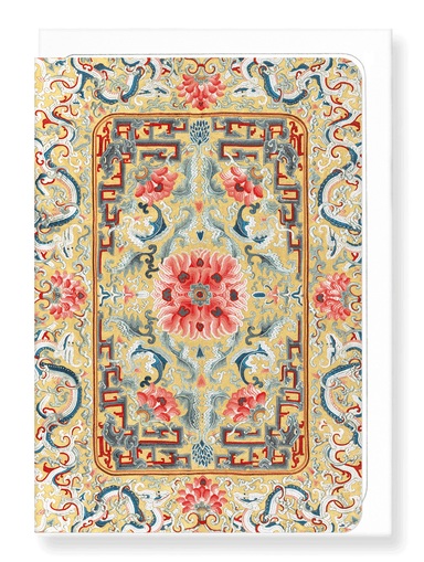 Ezen Designs - Embroidery of Flower and Dragons (19th C) - Greeting Card - Front