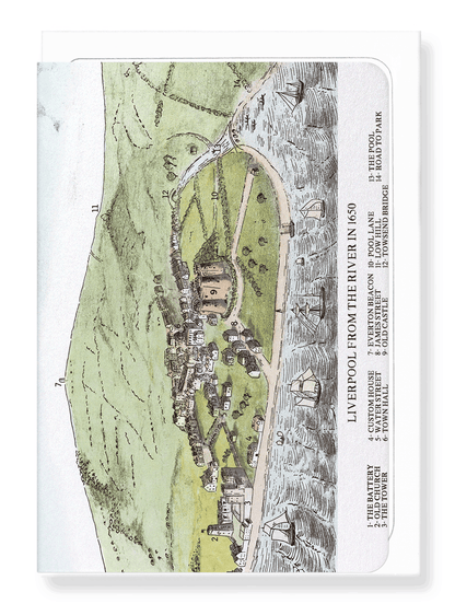 Ezen Designs - Liverpool Map (1650) - Greeting Card - Front