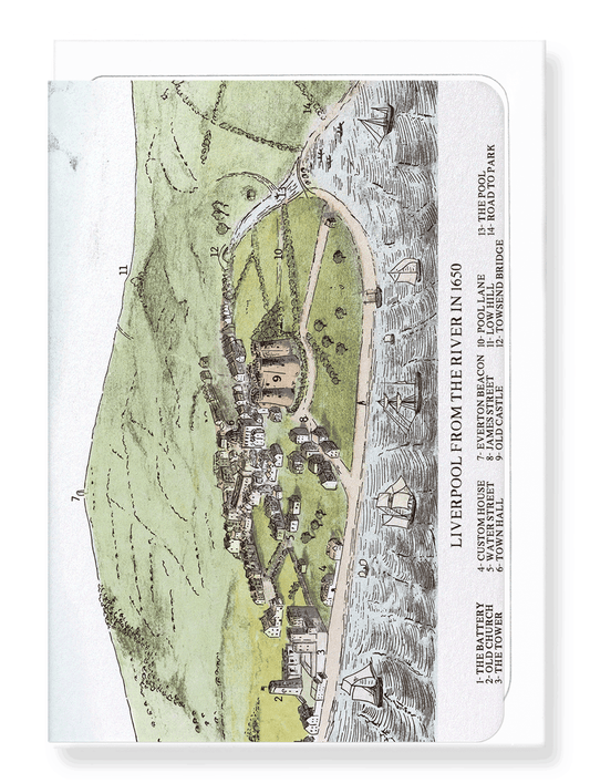 Ezen Designs - Liverpool Map (1650) - Greeting Card - Front
