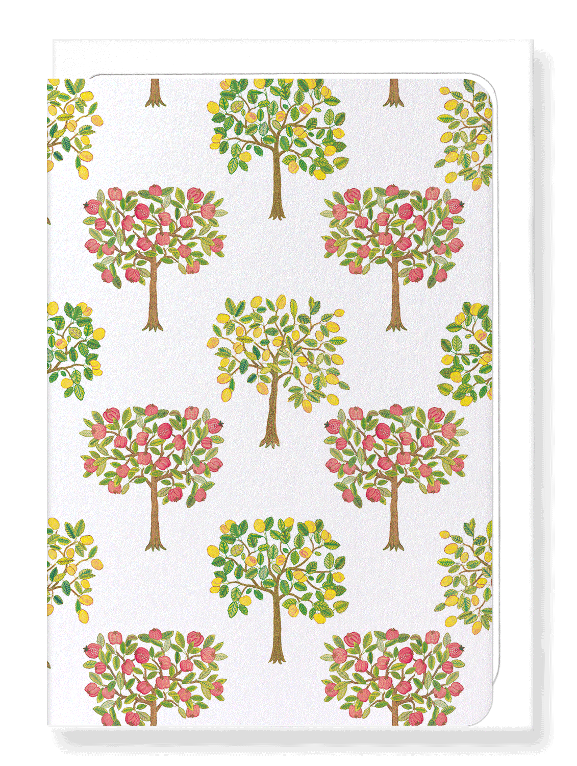 Ezen Designs - Pomegranate and Lemon Trees on white (16th C.) - Greeting Card - Front