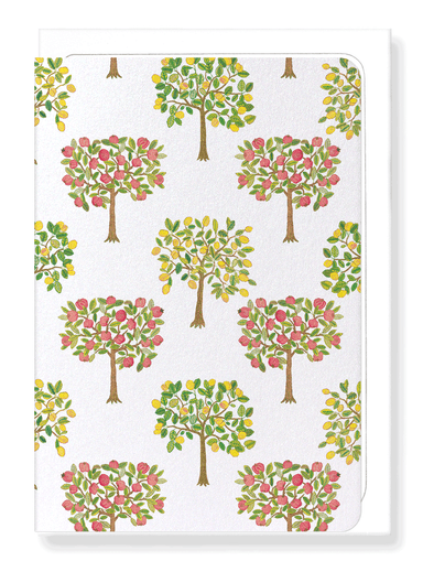 Ezen Designs - Pomegranate and Lemon Trees on white (16th C.) - Greeting Card - Front