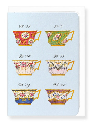 Ezen Designs - French Tea Cup Set E (c. 1825-1850) - Greeting Card - Front