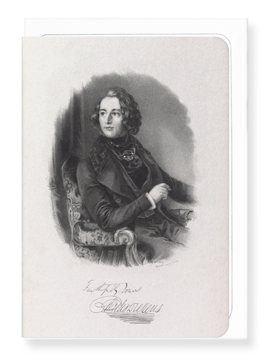 Ezen Designs - Portrait of Charles Dickens (1839) - Greeting Card - Front