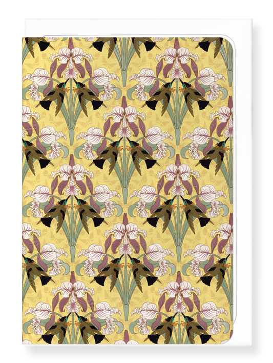 Ezen Designs - Hummingbirds and Orchids (1897) - Greeting Card - Front