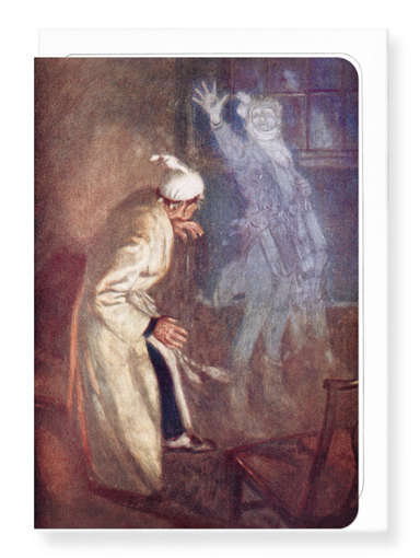 Ezen Designs - Scrooge and Ghost (c.1911) - Greeting Card - Front