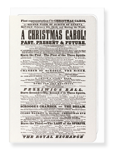 Ezen Designs - Playbill of A Christmas Carol (1844) - Greeting Card - Front