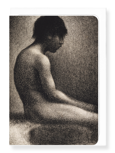 Ezen Designs - Seated Youth, Study for 'Bathers at Asnières' (1883) - Greeting Card - Front