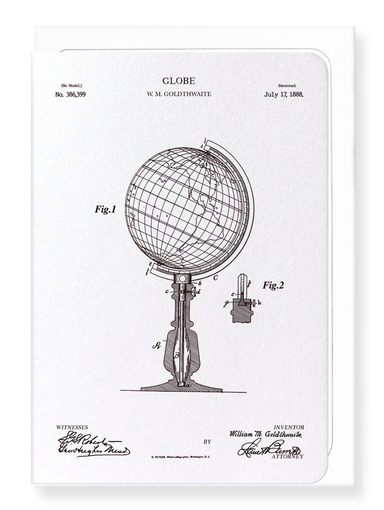 Ezen Designs - BREVET DE GLOBE (1888) - Greeting Card - Front