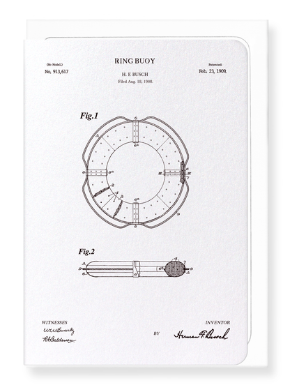 Ezen Designs - BREVET DE BOUÉE ANNULAIRE (1909) - Greeting Card - Front